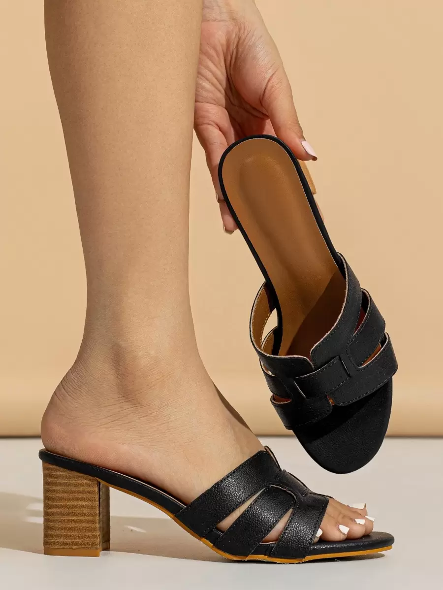 Women's Comfortable Essential High Heel Sandals, Slip-On For Beach & Spring, Suitable For Holidays