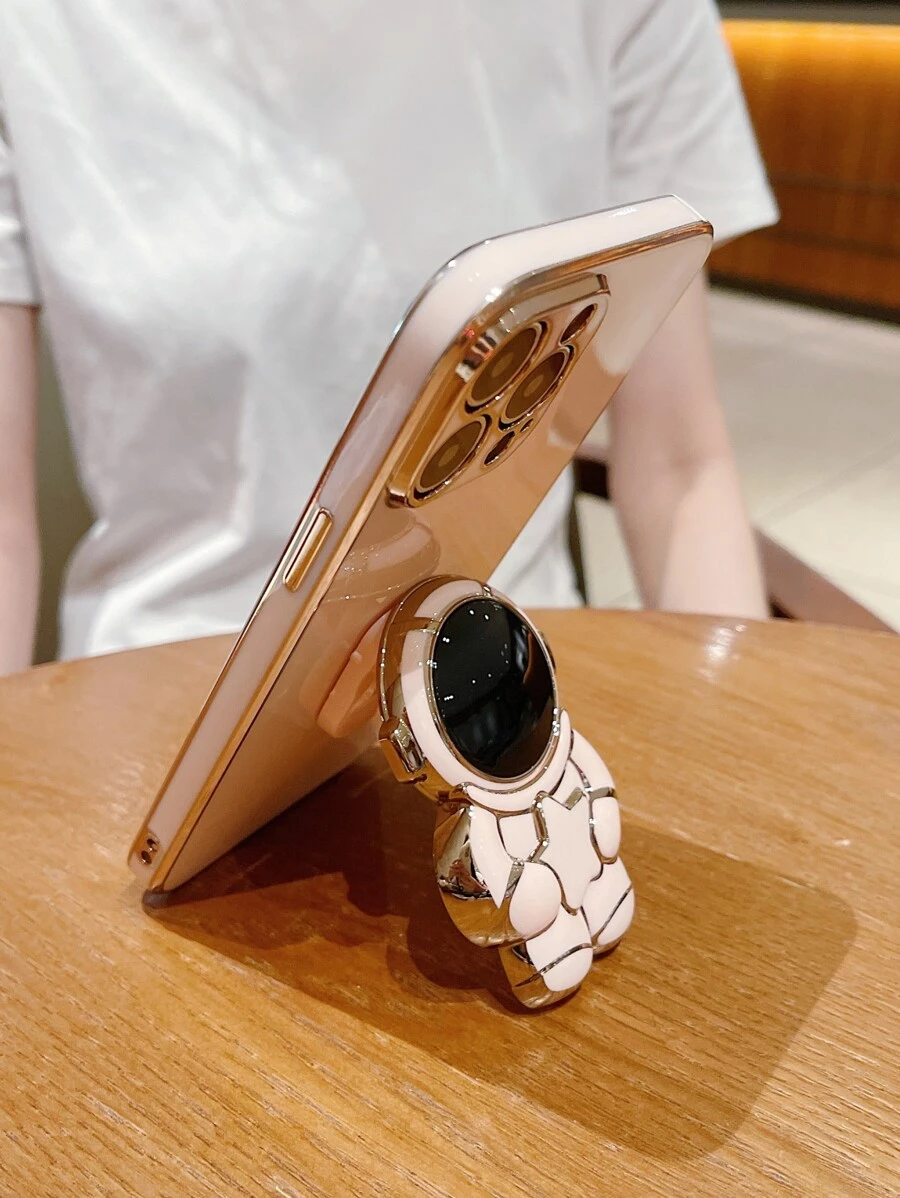 Plain Phone Case With Astronaut Design Phone Holder
