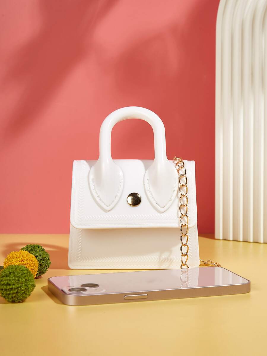 Kids Fashion Single Handle Mini Crossbody Bag, Chain Decor Shoulder Bag, Cute Hand Carry Purse, Gift