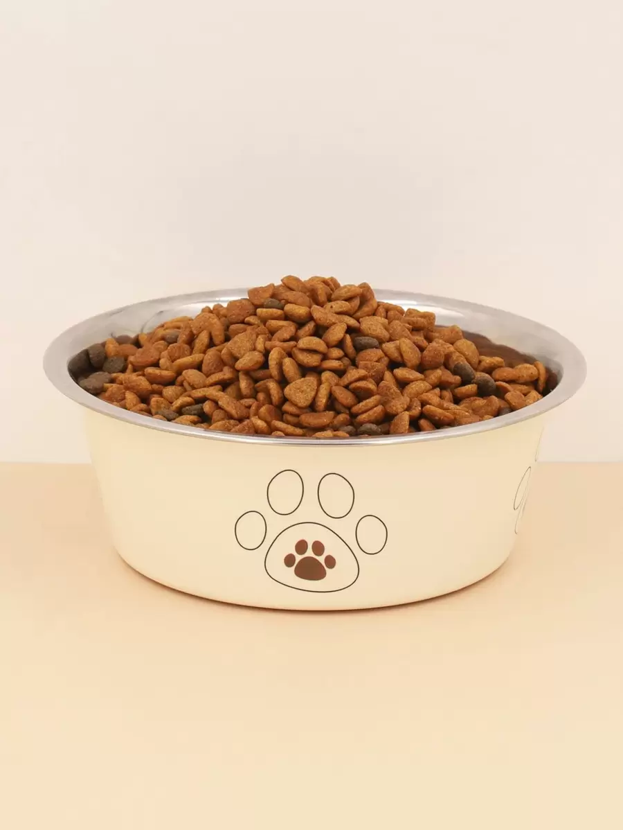 Supet 1 Peça Tigela de Alimentação para Amantes de Cães/Gatos e Mamães de Cães/Gatos, Presente de Amante de Cães/Gatos, Aço Inoxidável com Estampa de Pata
