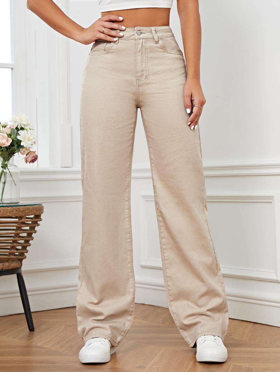SHEIN Tall High Waist Straight Leg Jeans