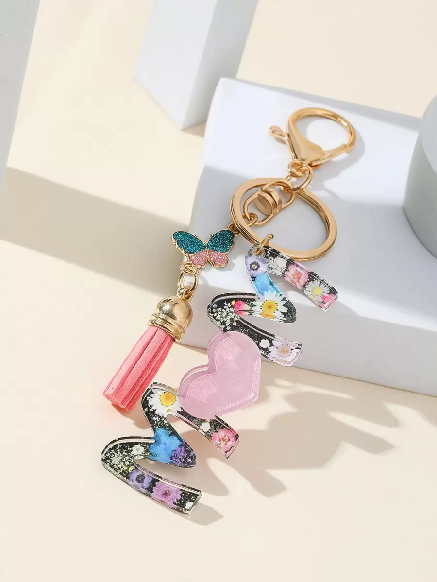 1pc Mom Acrylic Printed Key Chain, Back To School Car Accessories Bag Charm Cute Goth Y2k