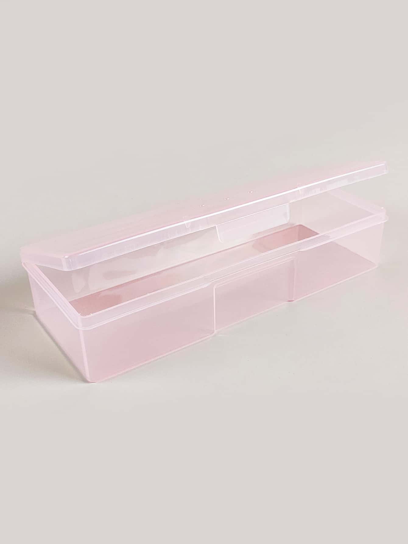 1pc Clear Box Storage Plastic Organizer Storage Box Containers With Case For Organizing Professional Pedicure Manicure Kit And Nail Supplies, Plastic Box Nail Art Kits Tools Organizer