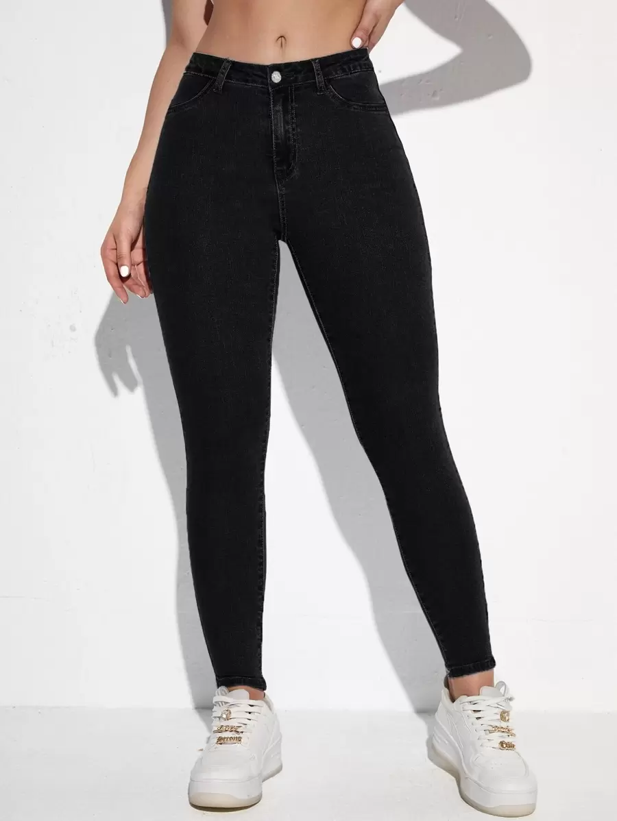 SHEIN Essnce Jean skinny à poche