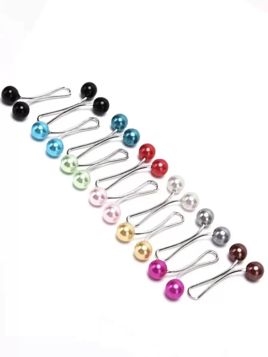 12 pièces Pince à foulard à fausses perles