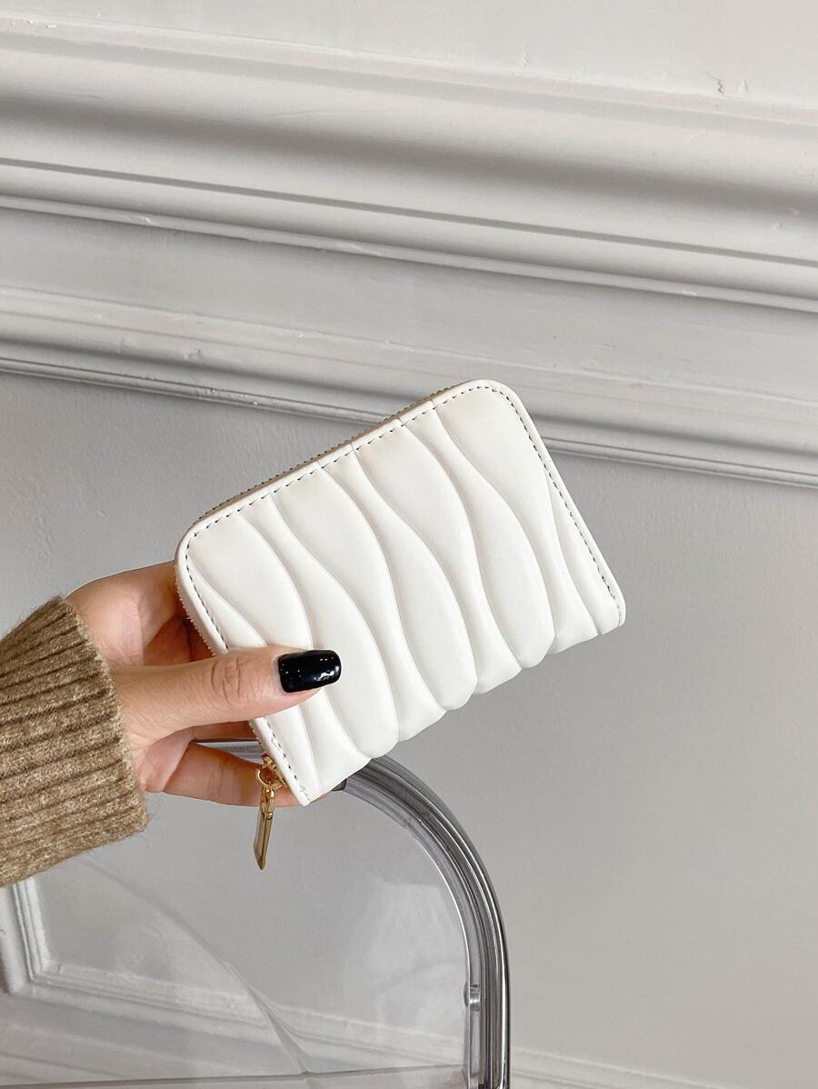 Embossed Detail Zipper Around Small Wallet Slim Lightweight Portable Cash ID Card Card Coin Pocket Short Wallet Small Pouch Small Pocket Wallet For Birthday Gift Anniversary On Valentine Day Couple Female Lady Girls Teenagers For College Student School Student Gift School Supplies Teacher Gifts Back To School Card Holder Wallet Business Card Holder Credit Card Holder Women For Women Wallet Mini Wallet Purse Wallet Card Wallet