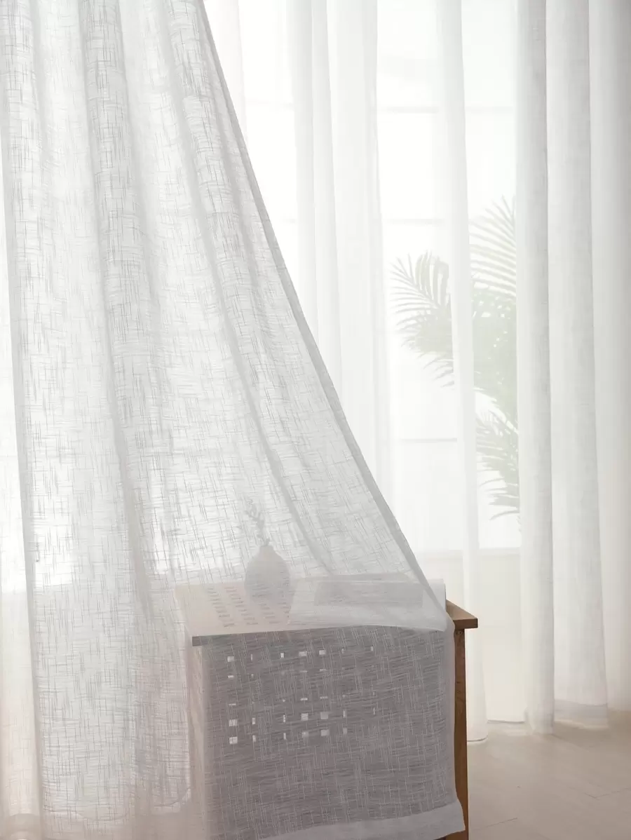 1 panneau Rideau transparent unicolore