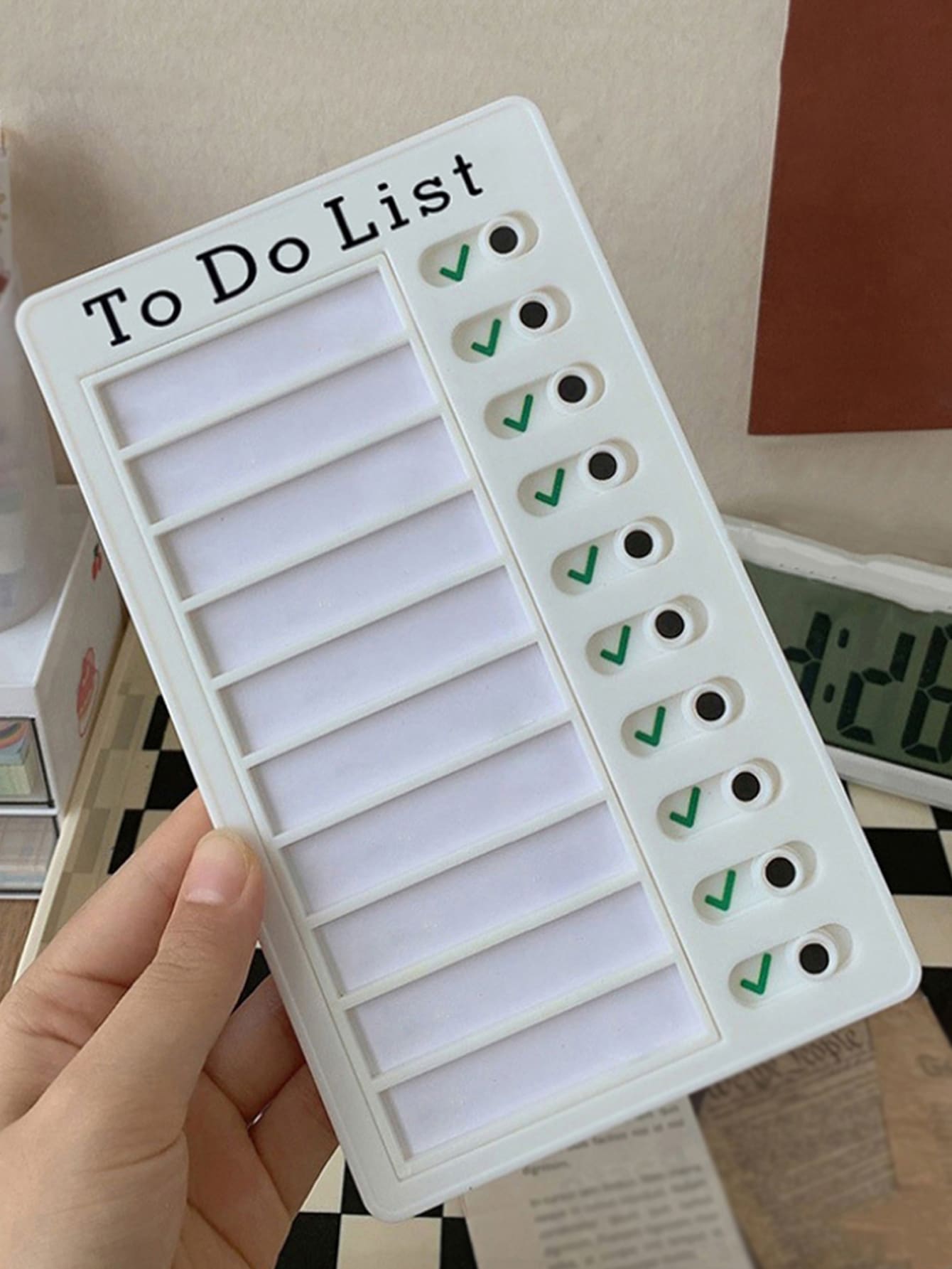 1 pieza Tablero de plan con estampado de letra con 10 piezas papel de repuesto