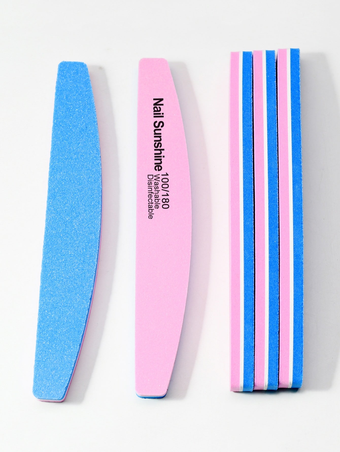 5pcs 100/180 Grit Color Block Nail File