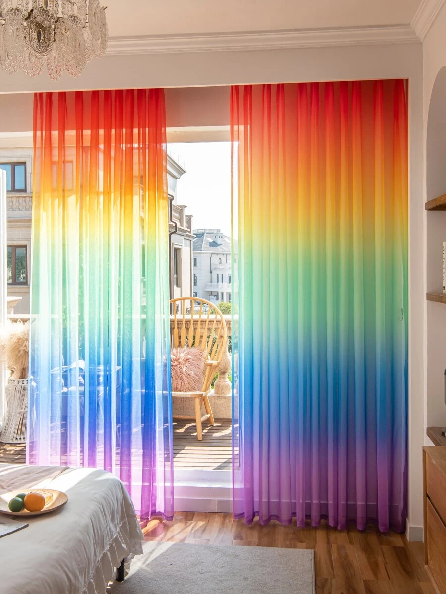 Colorful Single Panel Sheer Curtain
