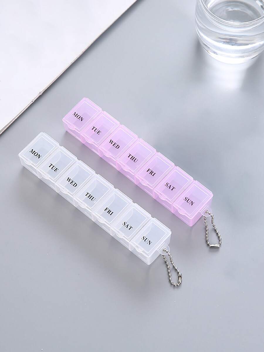 1 pièce Boîte de rangement de médicaments portable de couleur aléatoire