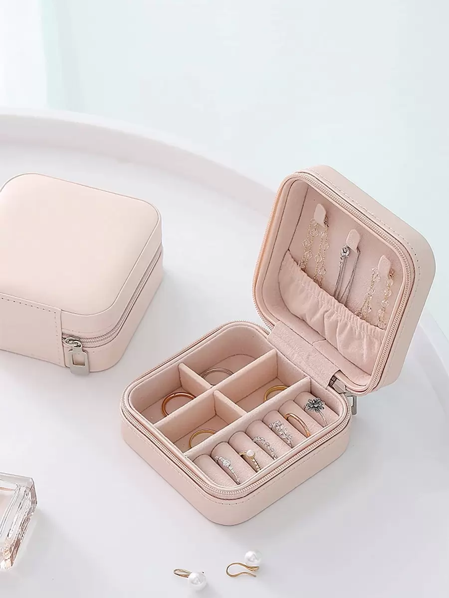 1pc Jewelry Box, Mini Jewelry Box, Travel Portable Jewelry Organizer, Gift For Back To School