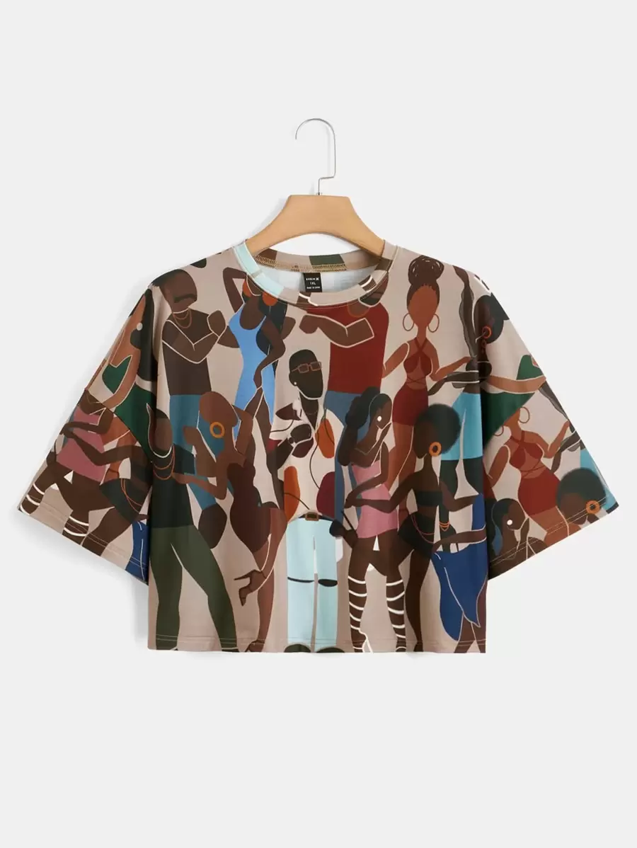 Sierra Siler T-shirt court graphique rétro d'artiste de rue plus, adapté pour l'été, les vacances, les festivals, Ibiza
