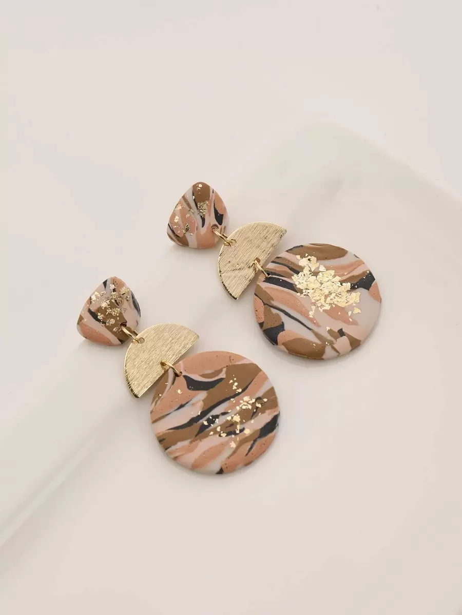 Pendientes largos redondos semicircular &