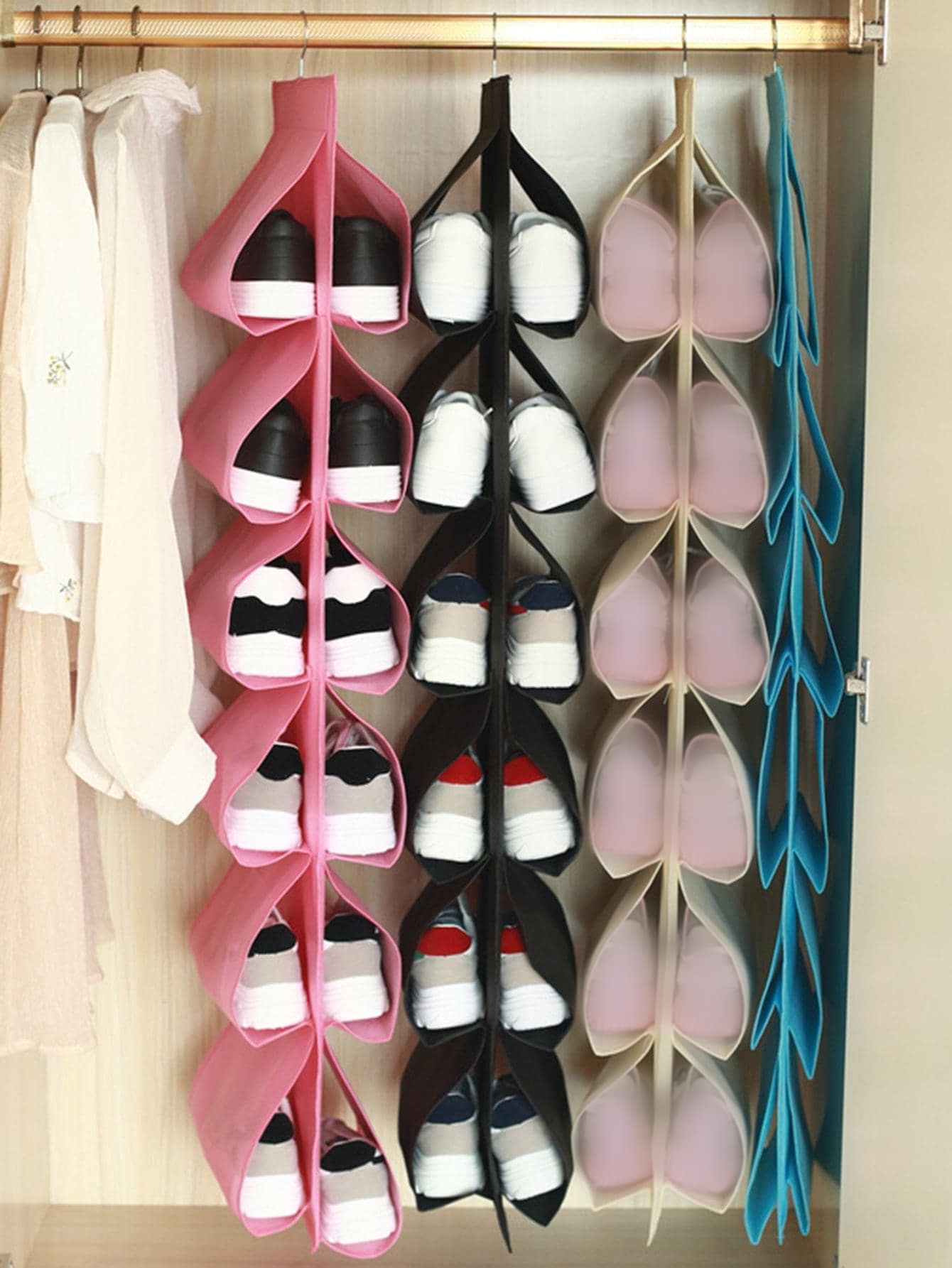 1pc Random Color Hanging Shoes Storage Bag