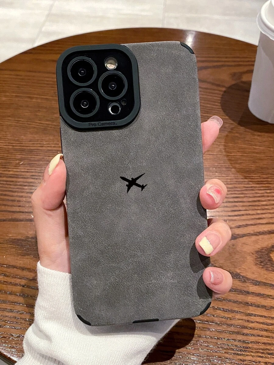 1pc Leather TPU Airplane Print Phone Case Fits Compatible With Apple 11,12,13,14,12PROMAX,13PROMAX,15,15PRO,15PLUS,15PROMAX16 16Pro 16Plus 16Promax A11,A12,A20S,A32,A50,A51,A52,A71,A73,S20FE,S21,S22,A04,A13,A24