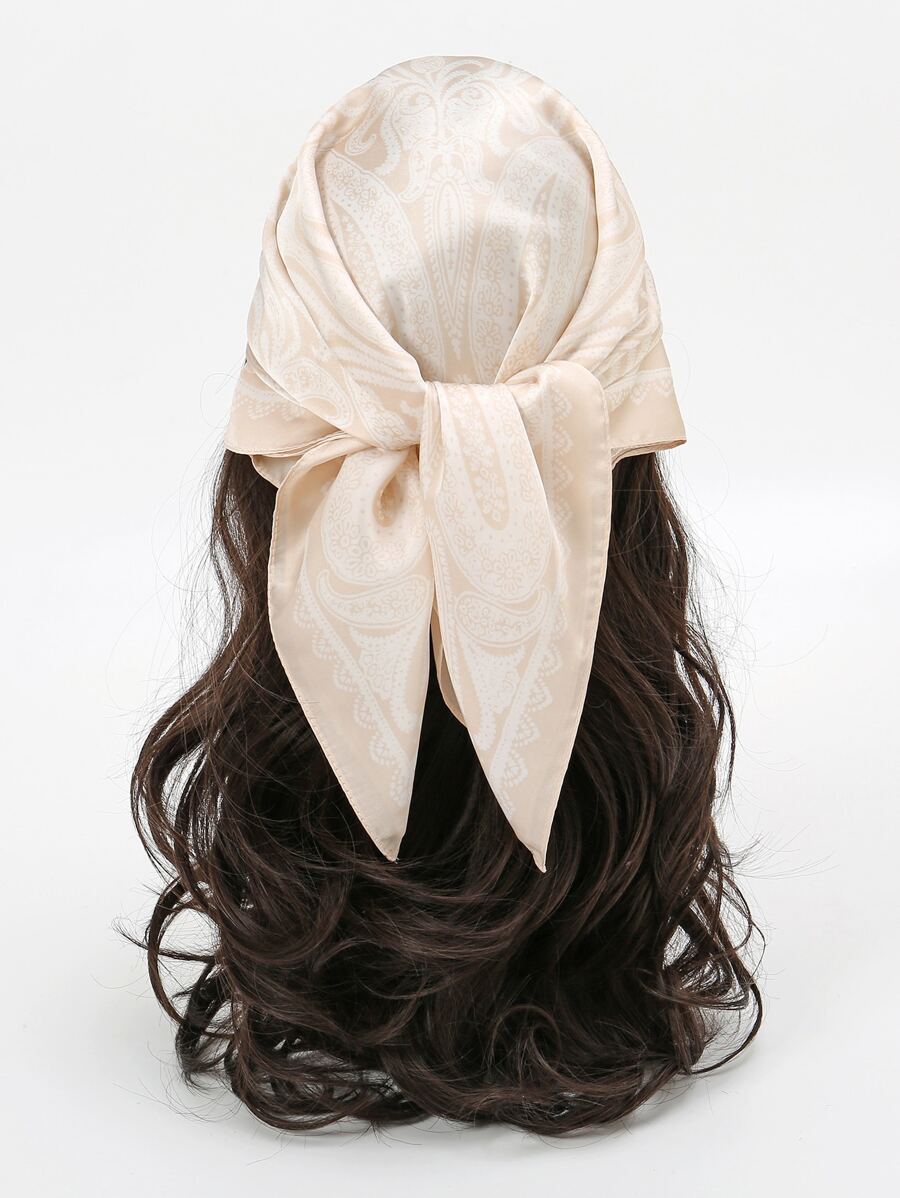1pc Eenvoudige bedrukte 70s vierkante sjaal, nieuwe lentemode bandana voor vrouwen, kan worden gebruikt als riem, tasversiering, lint, hoofdband of hoofddoekbandana, haarband, hoofdband ideaal om je look op te fleuren