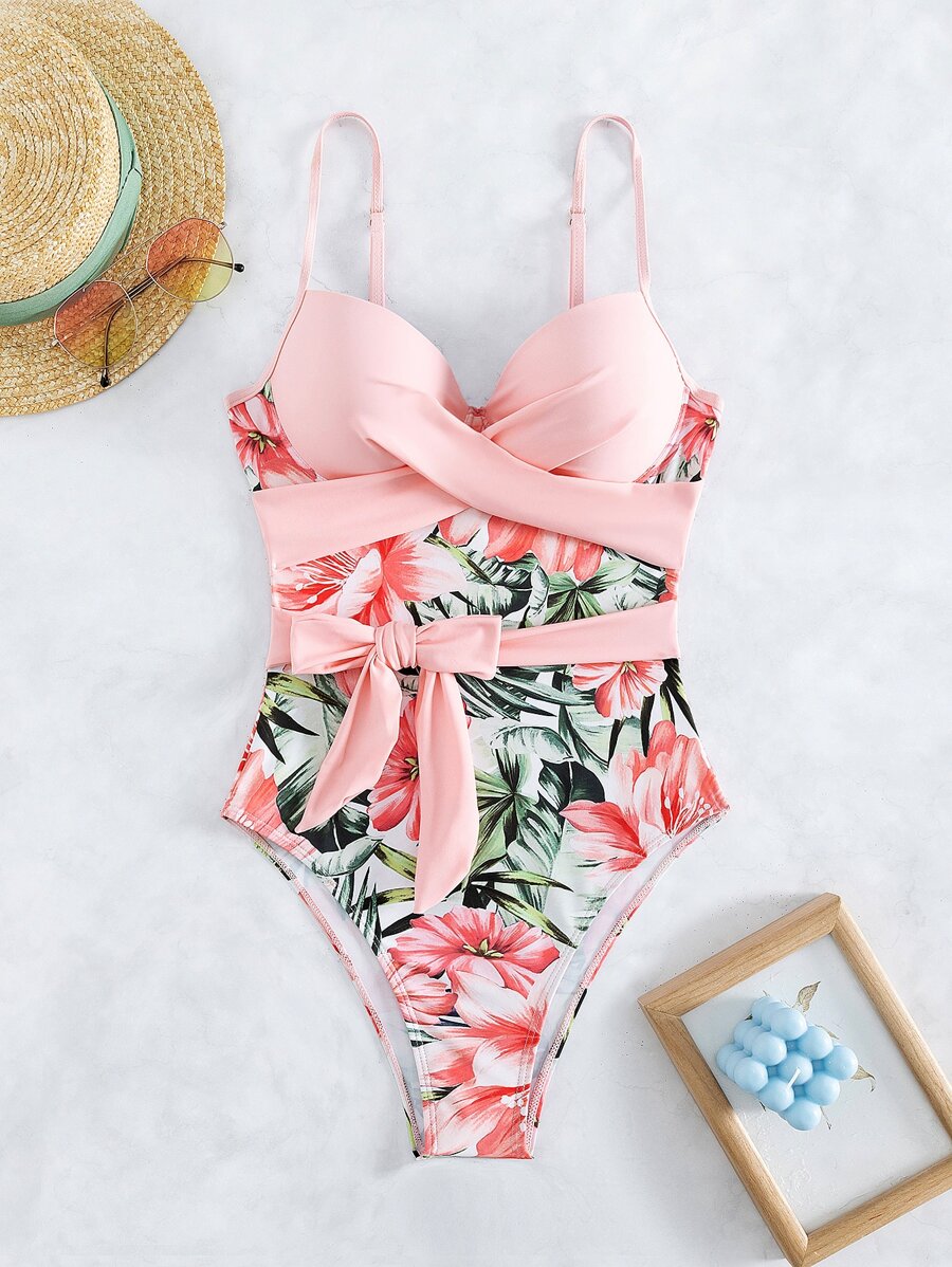 Maillot De Bain Une Pièce à Dos Croisé Aurora Swoosh Pour Ado (fille). LU