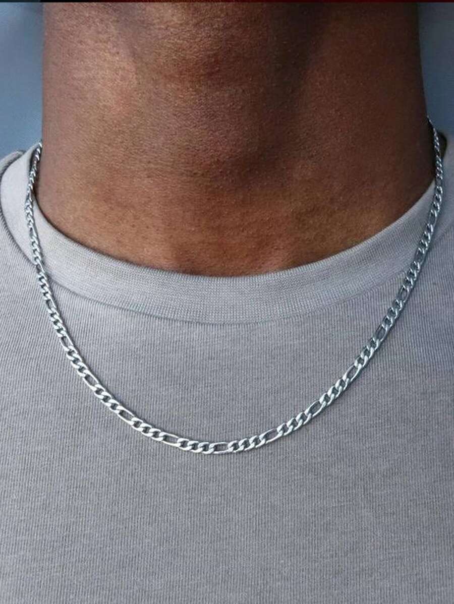 À La Mode Et Populaire 1 pièce Homme Minimaliste Collier À Chaîne , En Acier Inoxydable Bijou Pour Bijou Cadeau Et Pour A Élégant Look