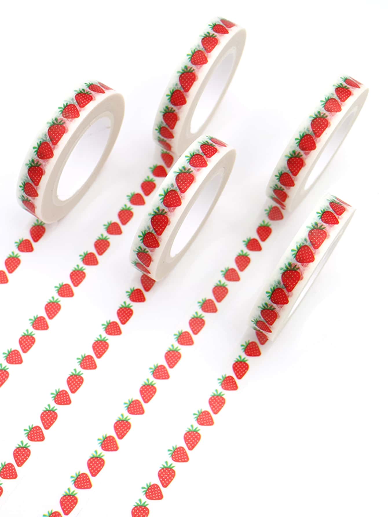 1 rol/2 rollen/3 rollen/4 rollen Strawberry Series Washi Tape, gemakkelijk af te scheuren en te beschrijven, geschikt voor agenda's, fotoalbums, planners en verpakkingsdecoratie voor de start van het schooljaar