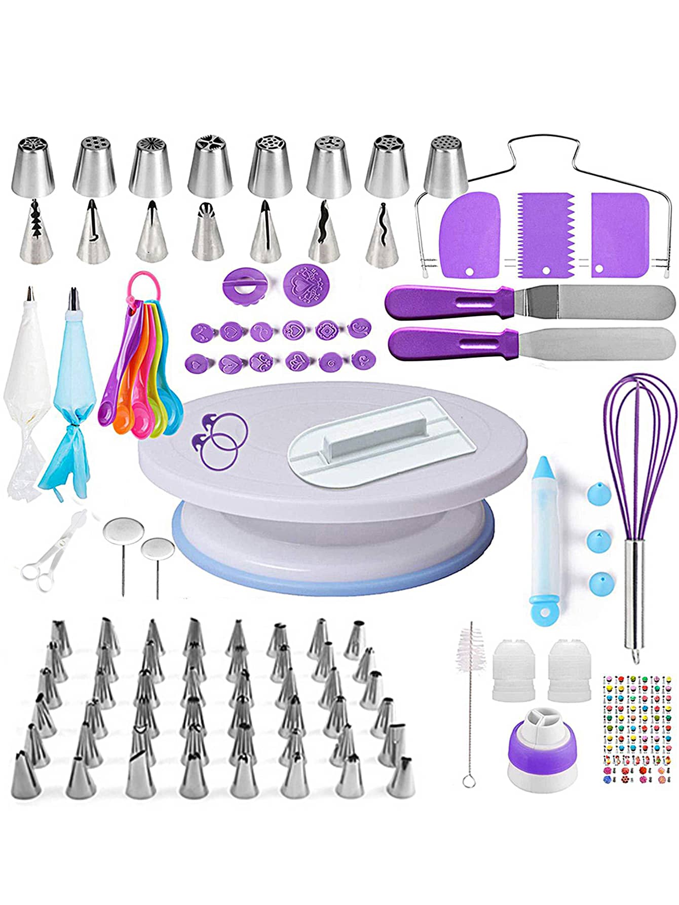 1set Cake Decorating Kit Baking Tools, Rotating Cake Turntable For