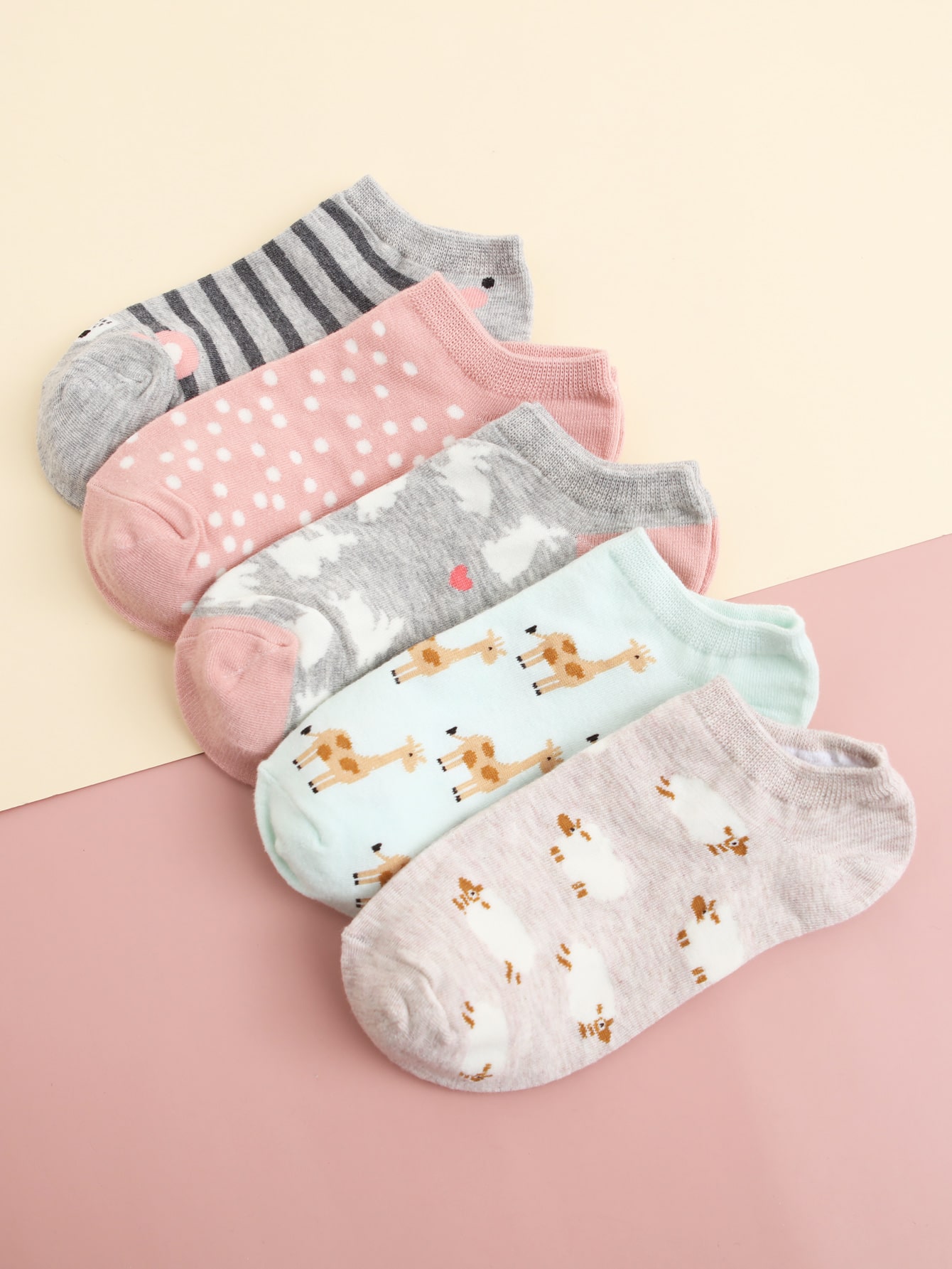 5pairs Cartoon Graphic Ankle Socks