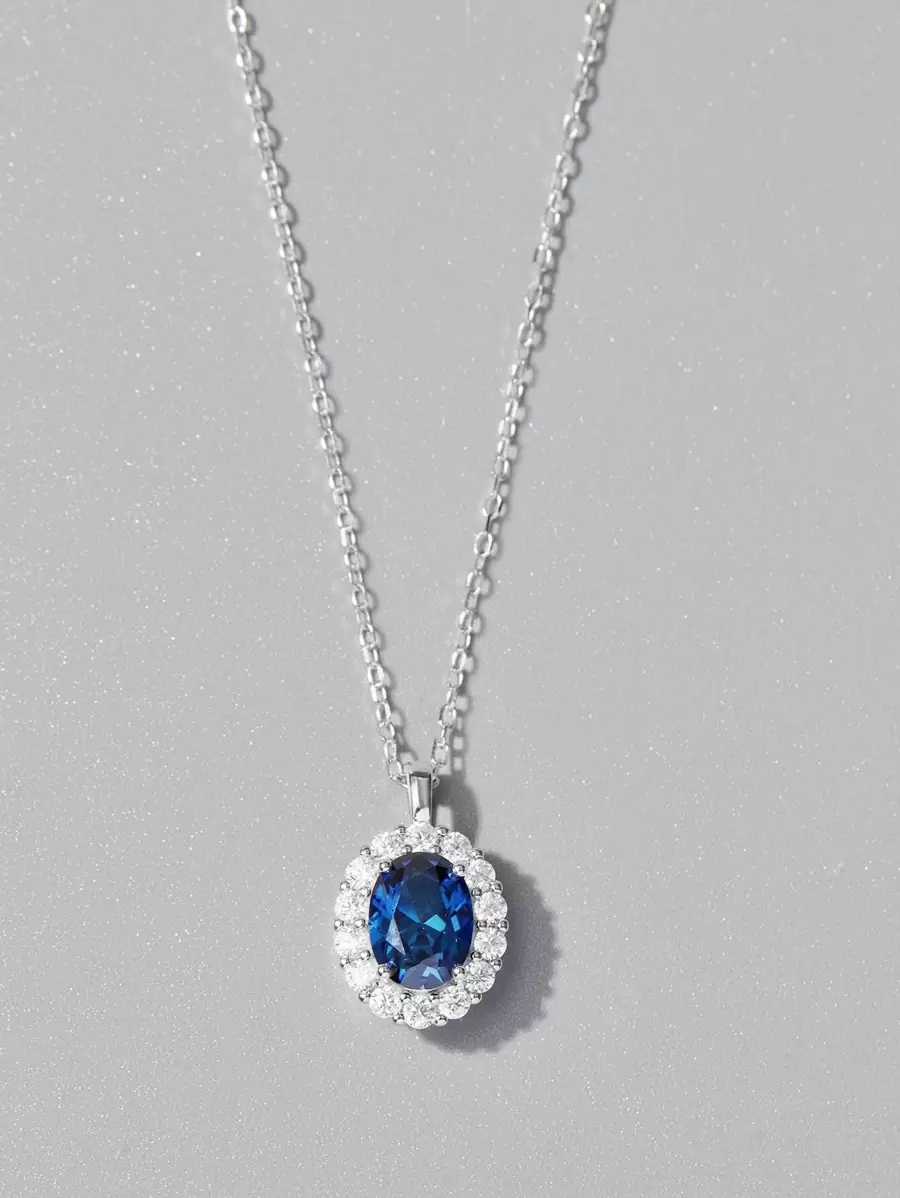 Conjunto de joyería de plata de ley 925 con cúbico de circonita, collar y anillo versátil como regalo para mujer