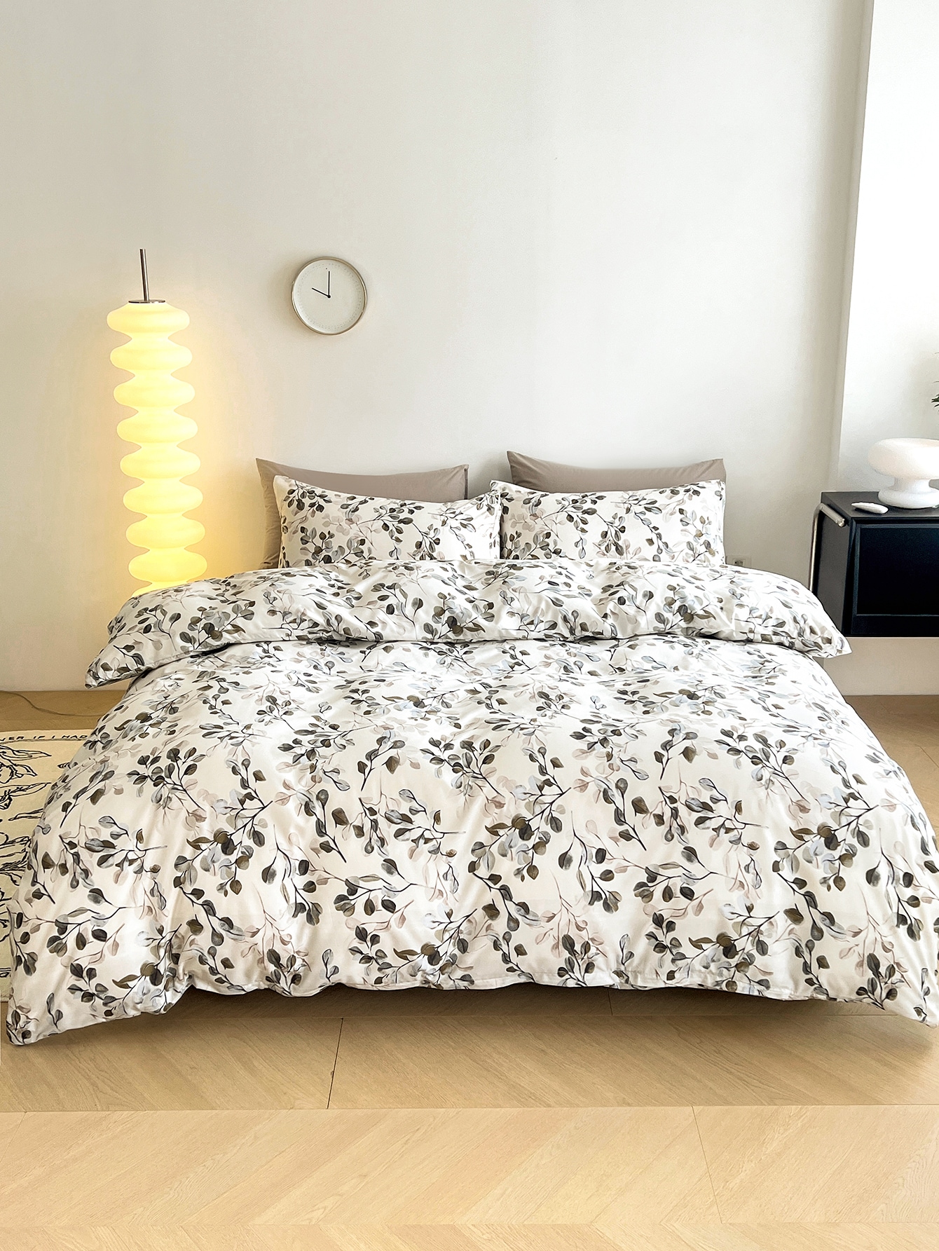 3pcs/set Plant Pattern Duvet Cover Set Without Filler, Modern Fabric