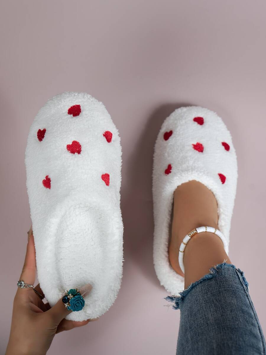 Quiet, Lightweight & Comfortable Indoor Slippers, Couples House Bedroom Slippers With Cute Heart Shape, Super Soft & Shock-Absorbing