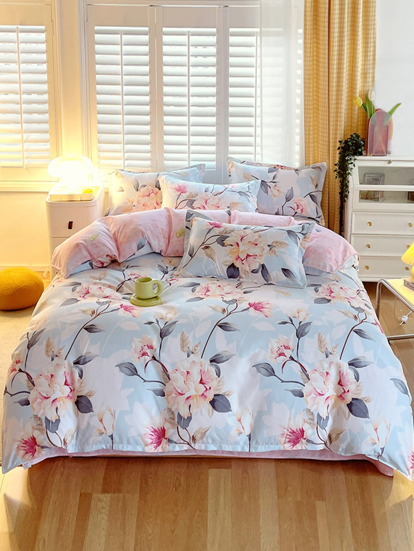 3pcs/set Floral Print Duvet Cover Set Without Filler, Modern Fabric