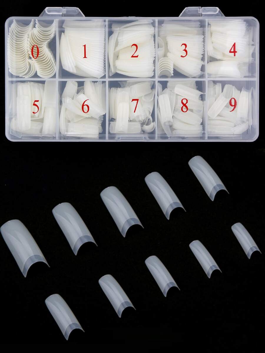 500 Peças/Pacote Dicas de Unhas Postiças, Cápsulas de Prática Acrílica, Unhas Artificiais, Gel Macio Cobertura Completa Ponta de Caixão, Dicas de Unhas, Ferramentas de Manicure, Unhas Coladas