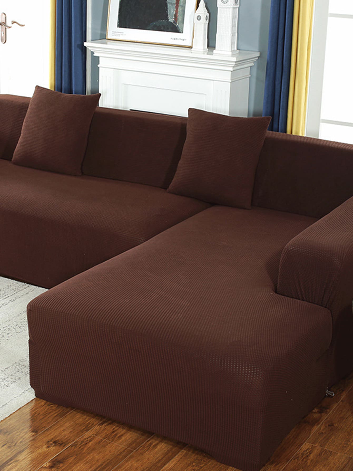 1pc Polyester Sofa Slipcover & Cushion Cover Without Filler, Minimalist