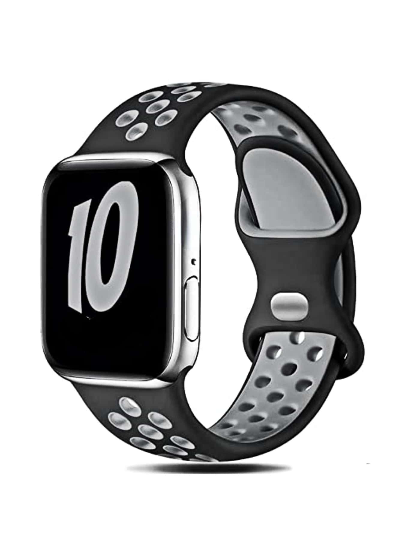 St.siabe Pulseiras esportivas perfuradas respiráveis de silicone macio, compatíveis com Apple Watch Series 38 mm/40 mm/41 mm/45 mm/44 mm/42 mm/49 mm, pulseiras à prova d'água adequadas para homens e mulheres usarem com Apple Watch Ultra SE S10/9 8 7 6 5 4 3 2 1