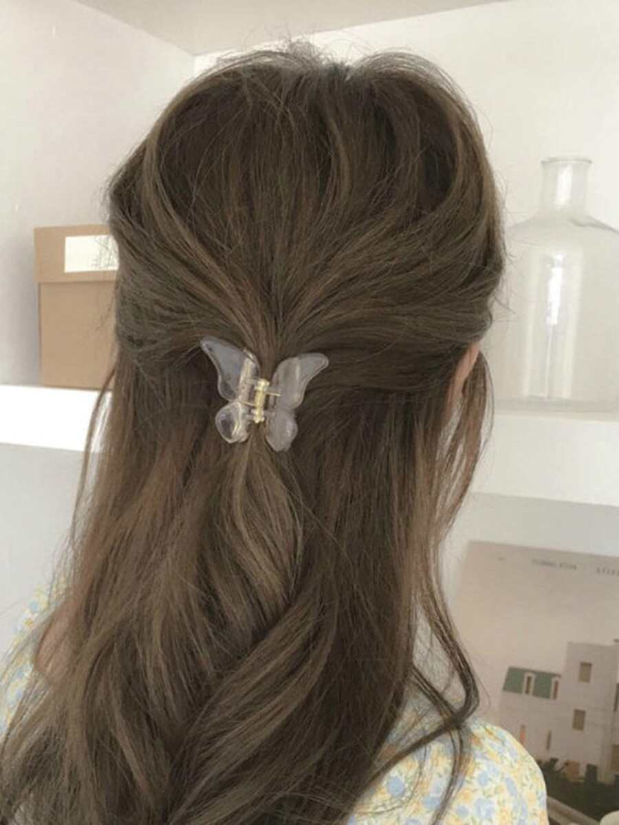 1 buc femei mici dimensiuni transparente fluture în formă de gheare de păr clip pentru uz zilnic elegante clipuri de păr păr maxilar clip cleme de păr păr ambreiaj păr prinzător clip