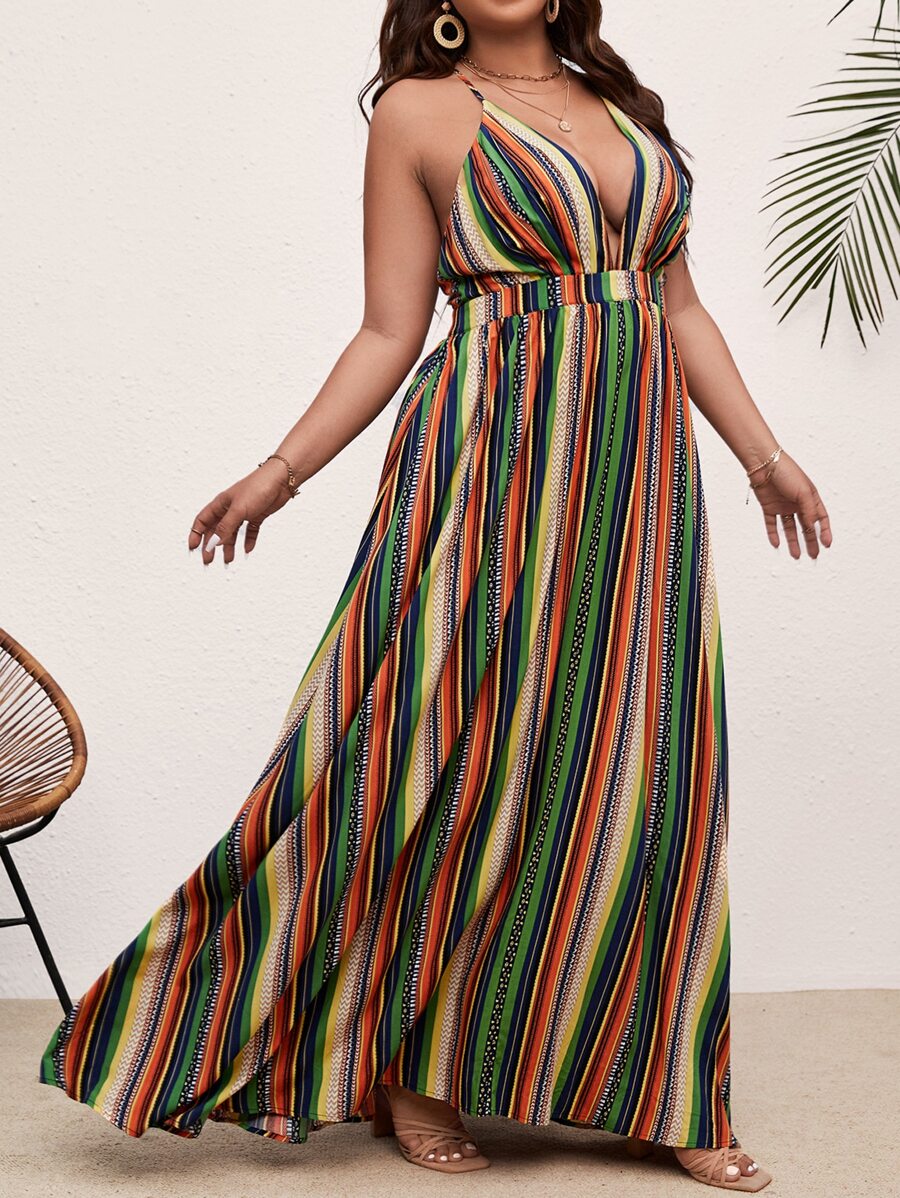 SHEIN VCAY Cami Kleid mit Streifen Muster