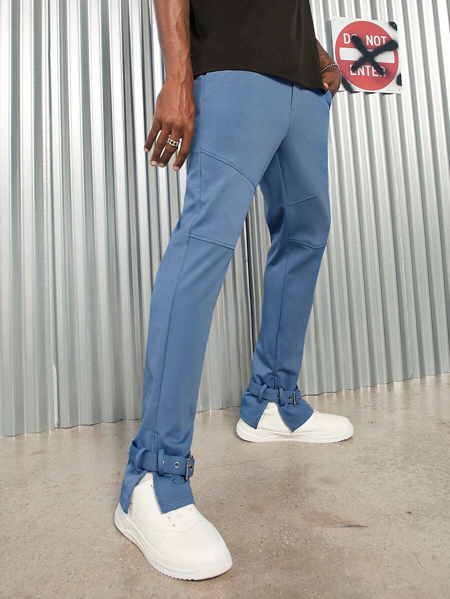 Manfinity ModaGents Hombres Pantalones deportivos unicolor con bolsillo oblicuo