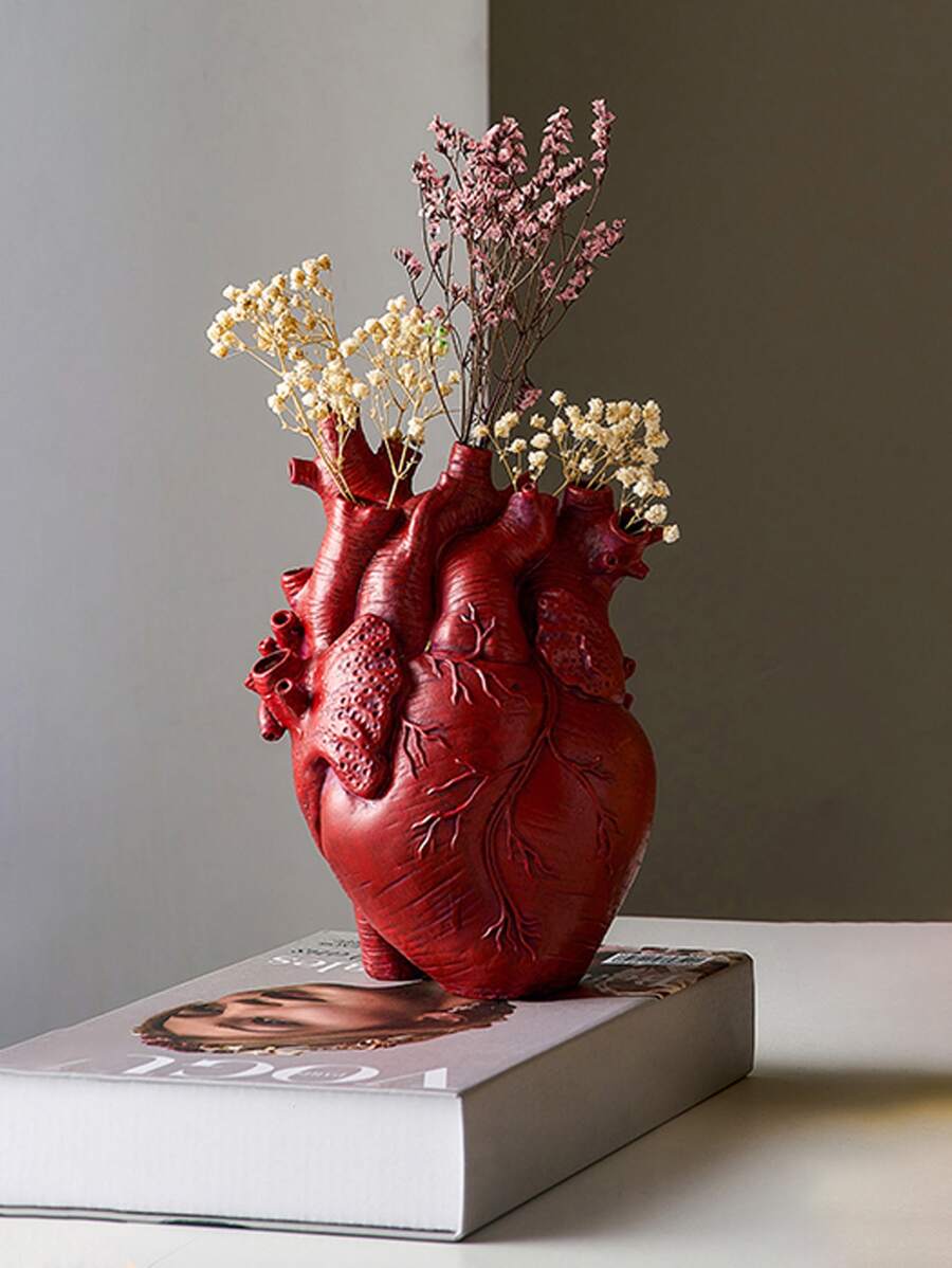1 pièce Décoration florale vintage en forme de cœur artificiel, ornement de cœur de bureau