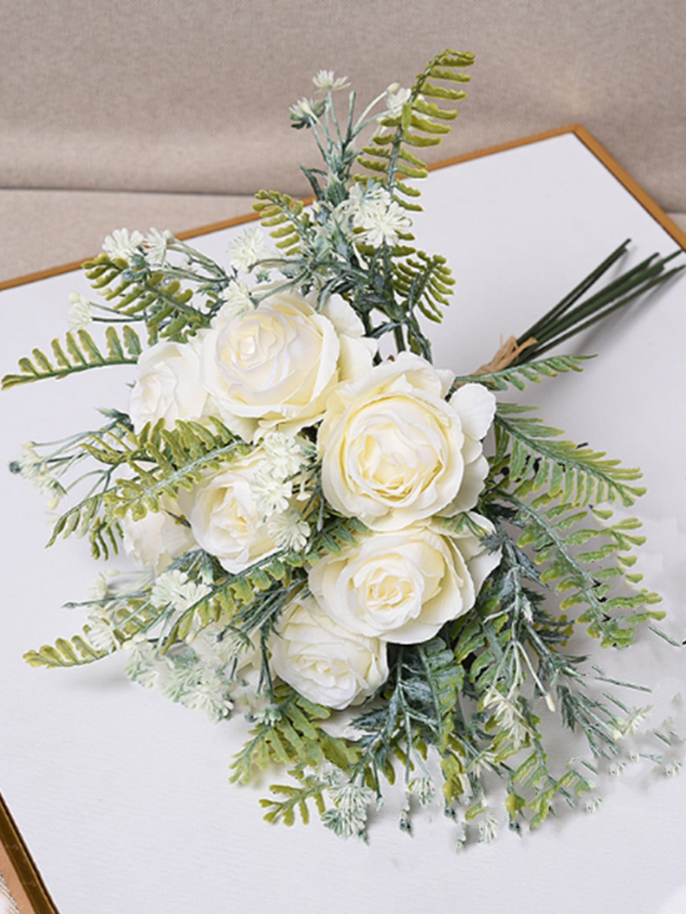 1pc Plastic Artificial Flower Bouquet, Artificial Flower Bundle For