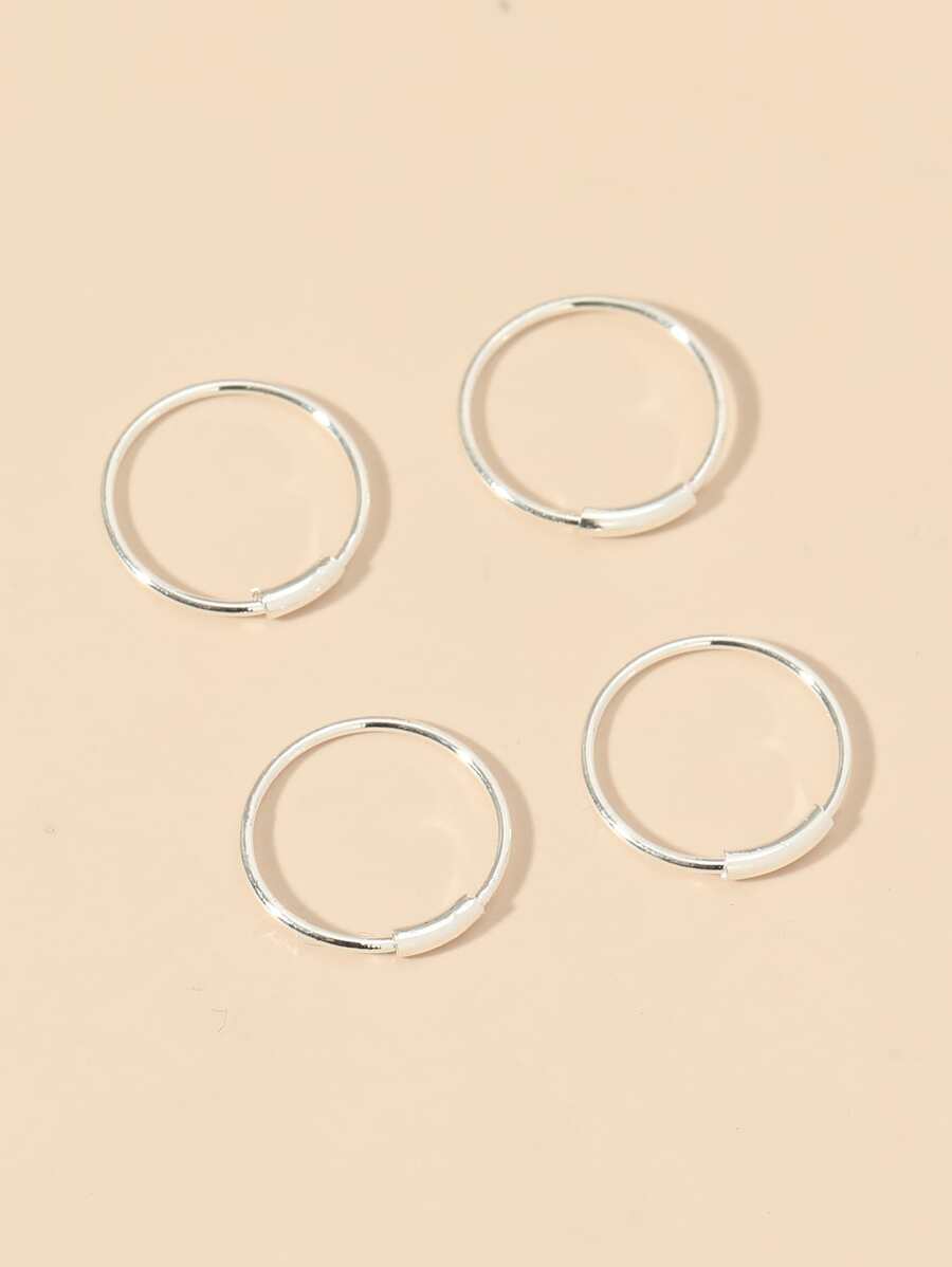 4 Peças/Conjunto Minimalista Anel De Nariz Cobre Popular Piercing Jóia De Corpo Presente Para Mulheres & Homens