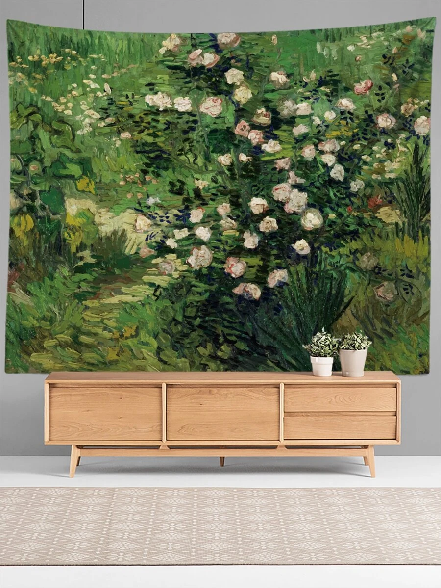 Rose Pattern Tapestry, Flag For Room, Room Decor, Tapestry, Wall Decor, Wall Art ,Room Stuffs, Flags For Room, Home Decor, Wall Tapestry