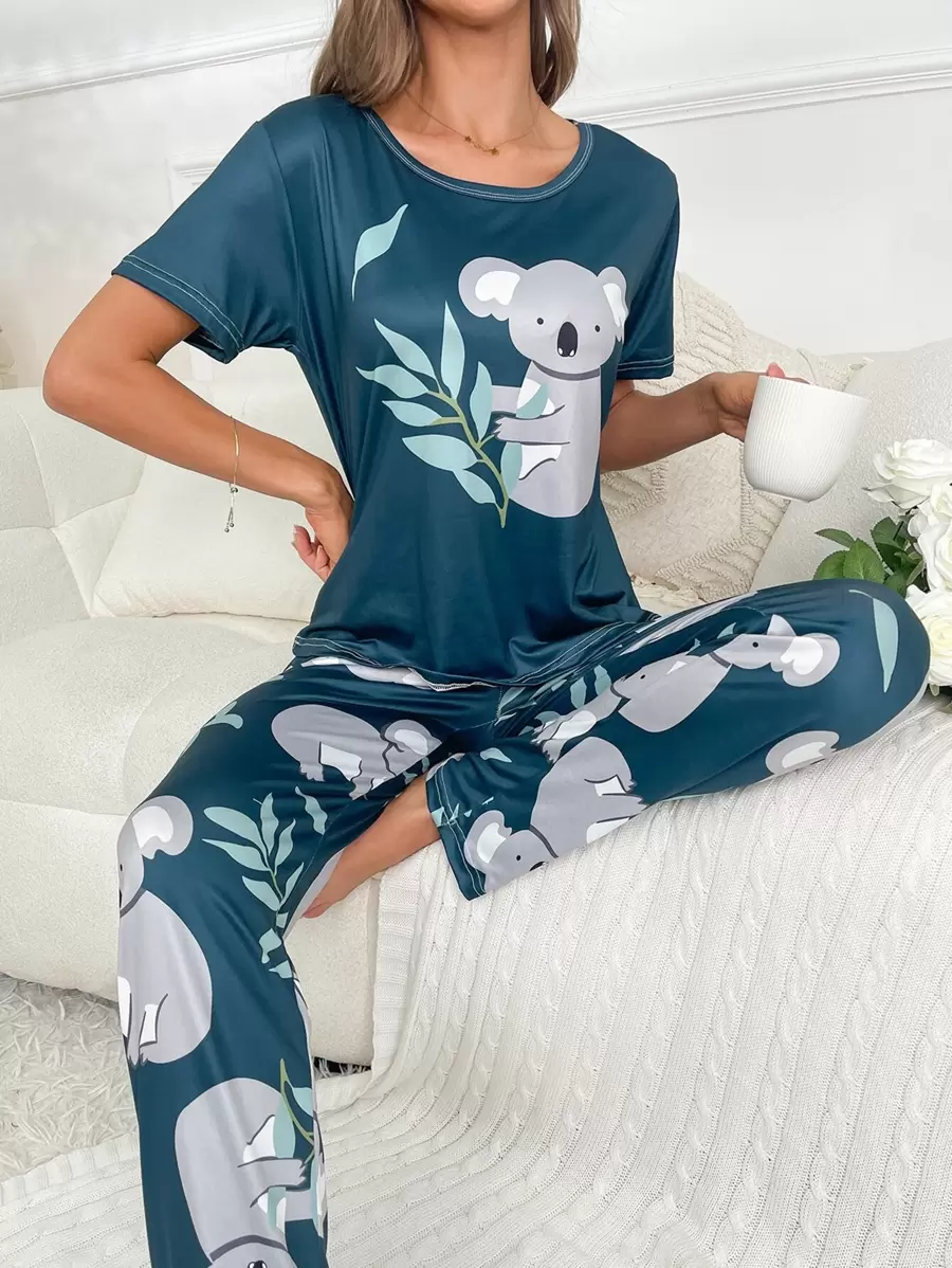 Koala Print Tee & Pants PJ Set / Pajama Set