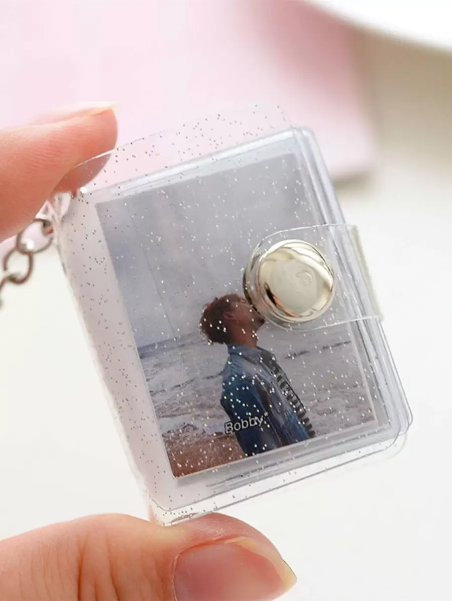 1 stuk Unisex Drukknoop Modieus Fotoalbum, Voor Fotoopslag Casual Cadeau Souvenir Auto Accessoires Tas Charm Rugzak Voor School