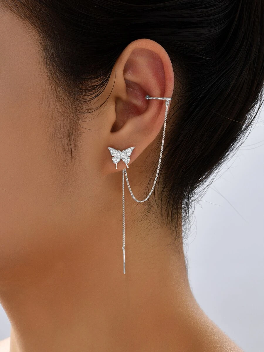 Nooxian Pendientes con diseño de mariposa