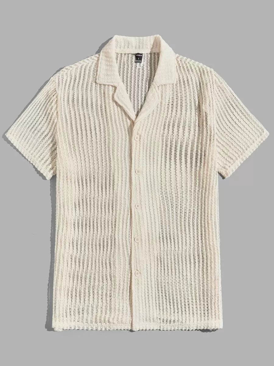 Manfinity RelaxMax Men Lapel Collar Button Front Shirt