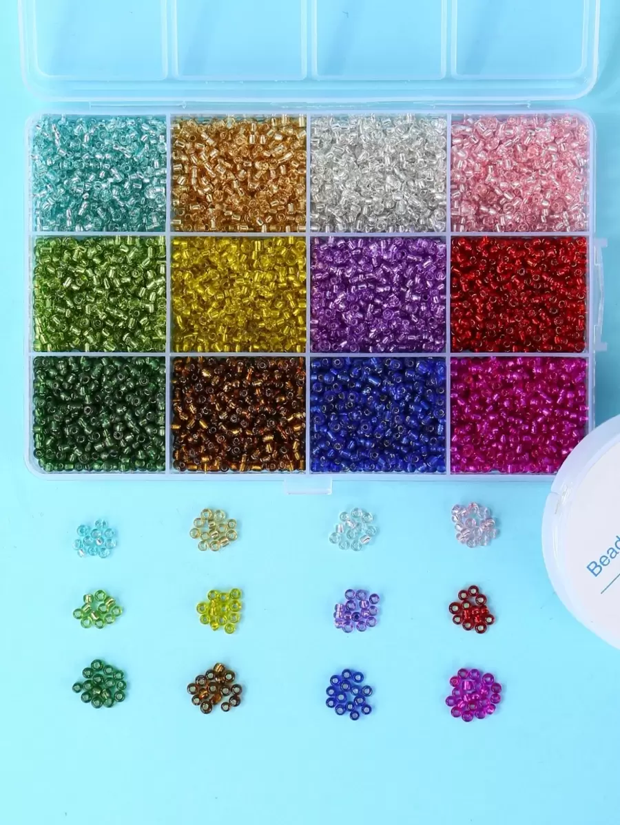 Cuentas de semillas de arcoíris de 3mm, 12 compartimentos, Material para hacer joyería Diy, pulsera y collar para mujer
