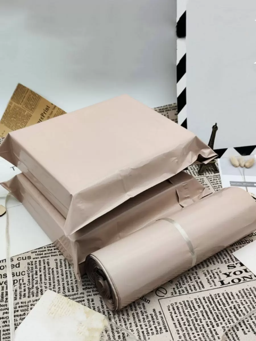 100pcs Milk Tea Color Waterproof Courier Packing Bags Back To School