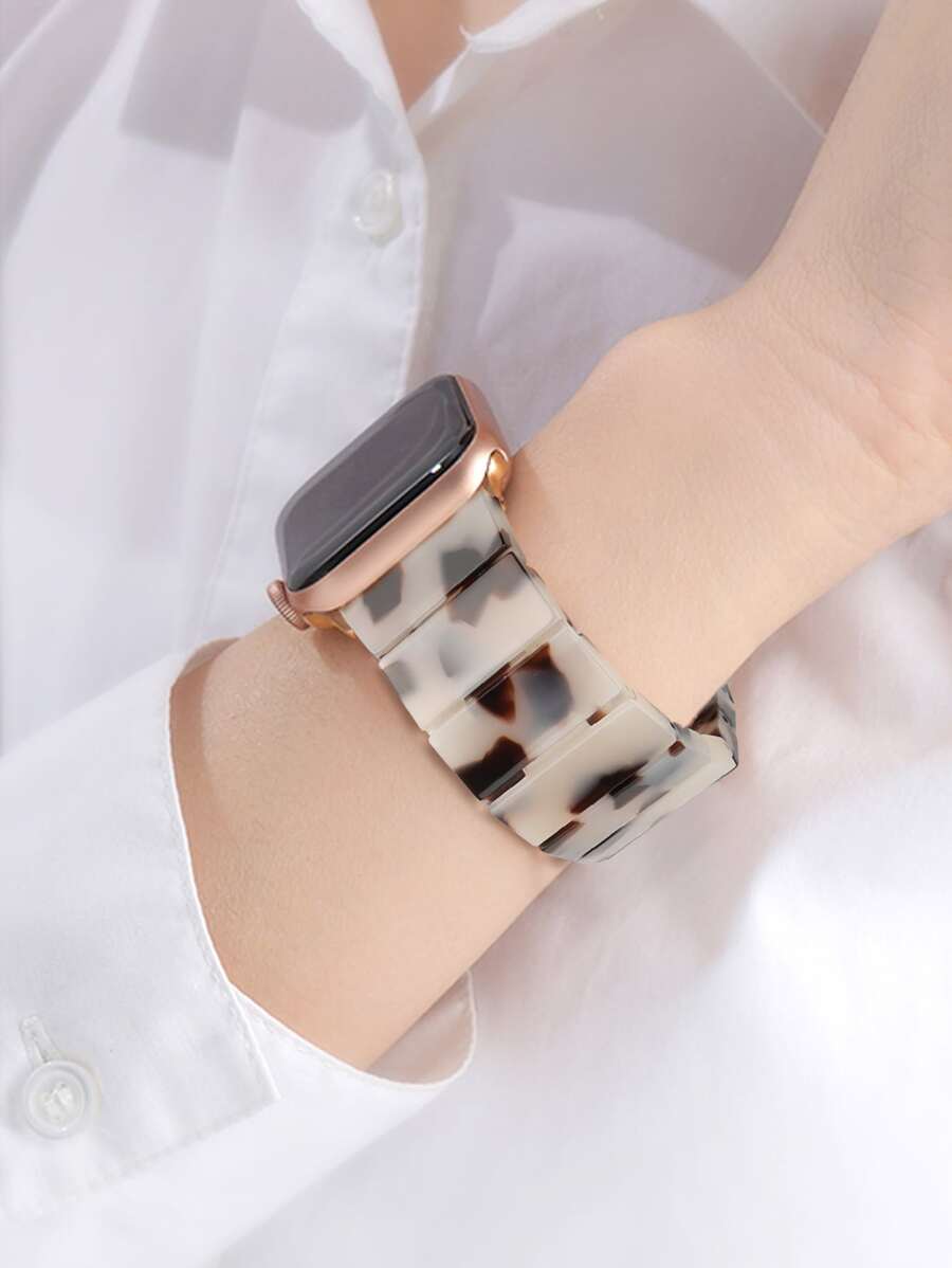Elegancki pasek z żywicy o fakturze marmuru, kompatybilny z zegarkiem Apple Watch, doskonały towarzysz podróży i prezent na Walentynki, regulowany, kompatybilny z modelami Ultra, SE i Series 1-10, trwały i wygodny