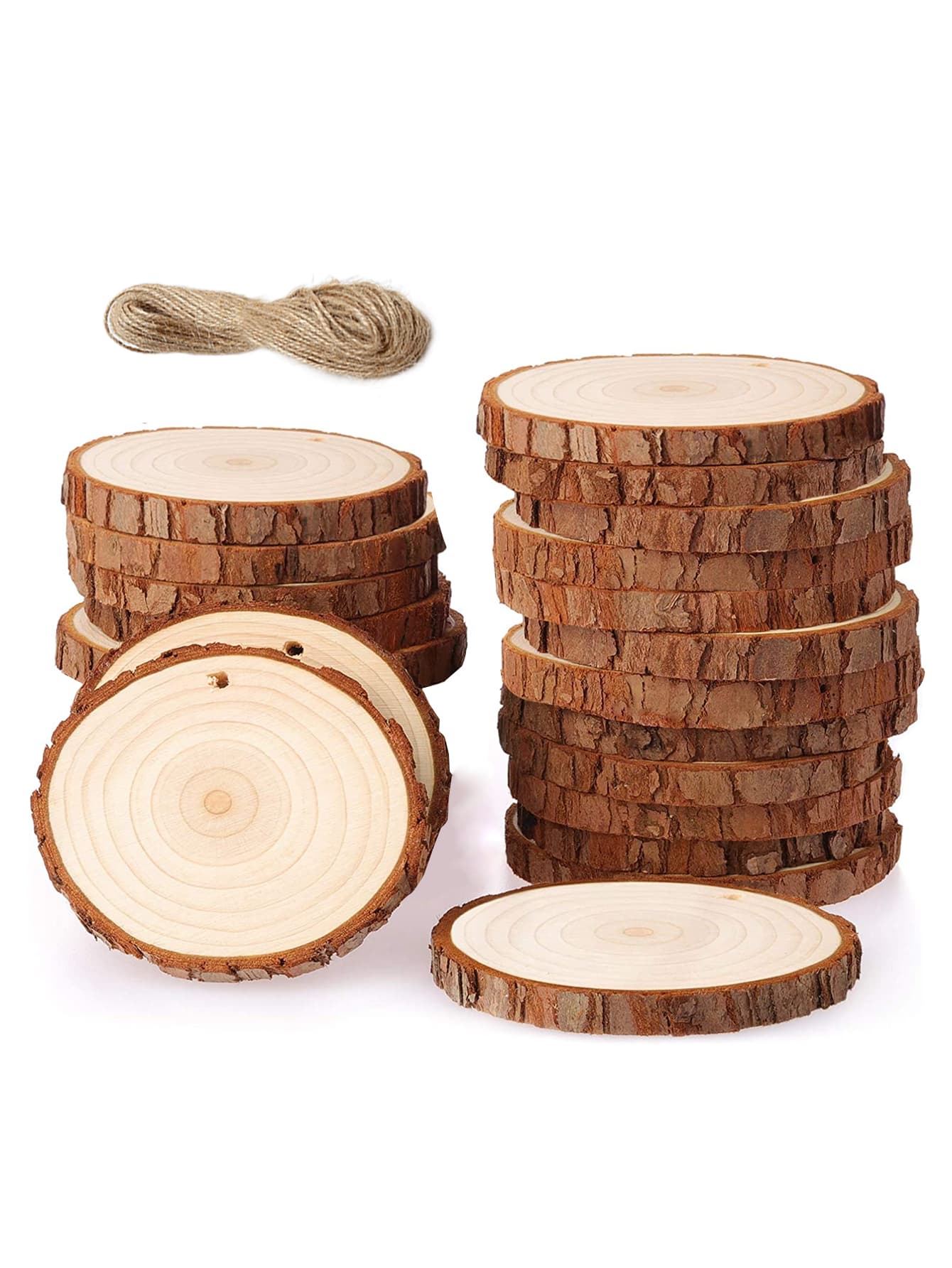 20pcs Wooden Board With 1pc Rope, Simple Wood Board Set For DIY