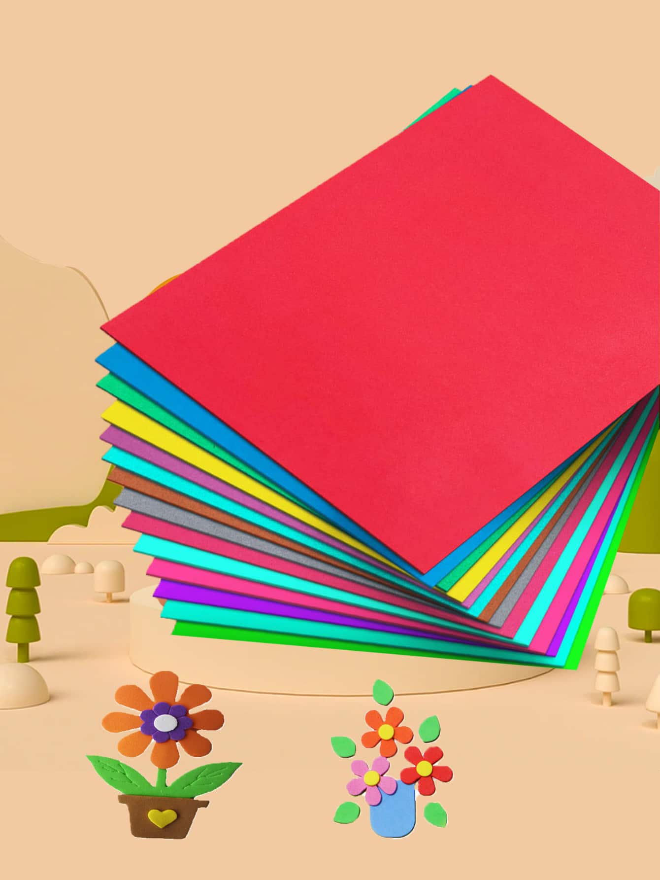 1 Pack Of 10 Sheets, 41.8mm Ordinary Sponge Paper, 10 Colors
