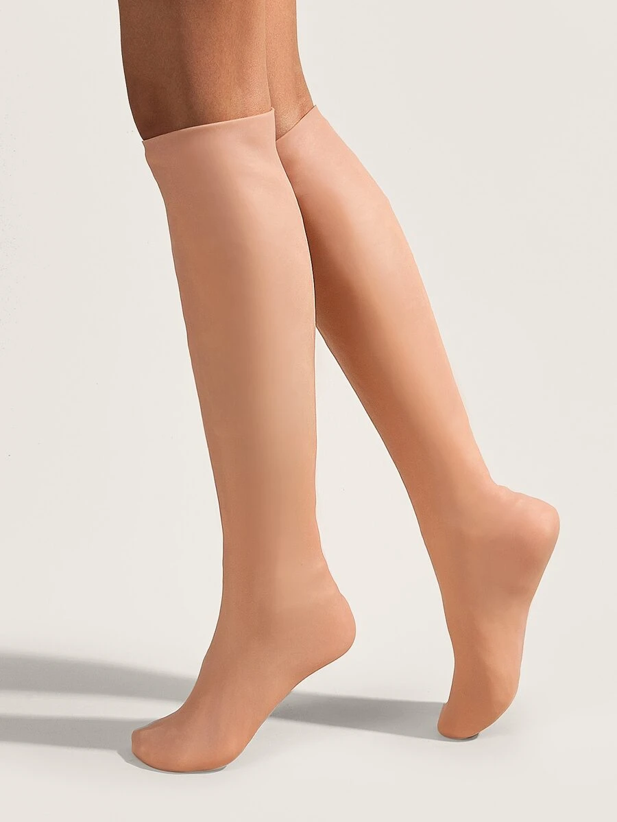 Foot care 1 Pair Apricot Color Silicone Moisturizing Soft SPA Skin Care Long Socks